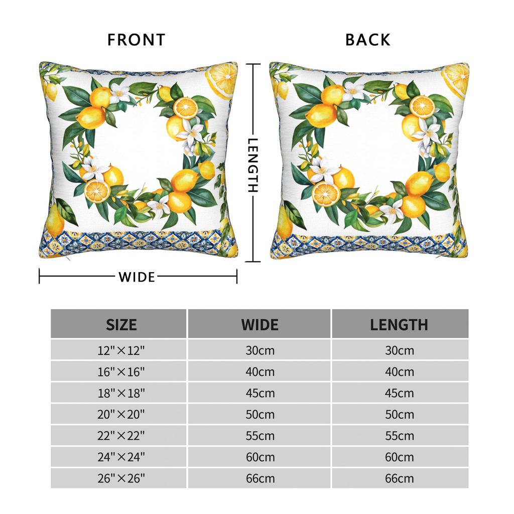 Pillow Case Fruit Lemon Design Pillow Cover For Sofa Couch Bed Living Room Cute Funny Pillowcases