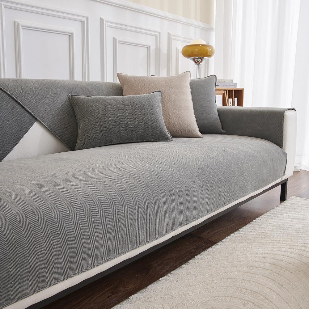 

Herringbone Chenille Sofa Cushion, All-Season Non-Slip Cover Cloth Leather Sofa Cover New Seat Cushion Backrest 70*70cm