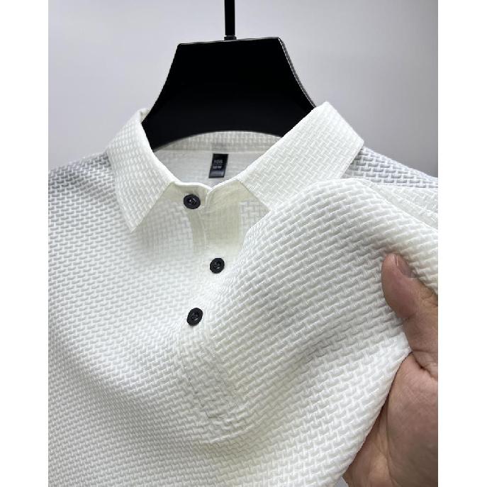 

Mesh Ice Silk Short-Sleeve T-Shirt For Men, Summer Solid Color New Style Smooth Fabric Casual Tshirt S белый