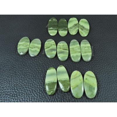 Natural Green Serpentine Matche Pair Oval Cabochon Loose Gemstone 7Pair Lot C-3341