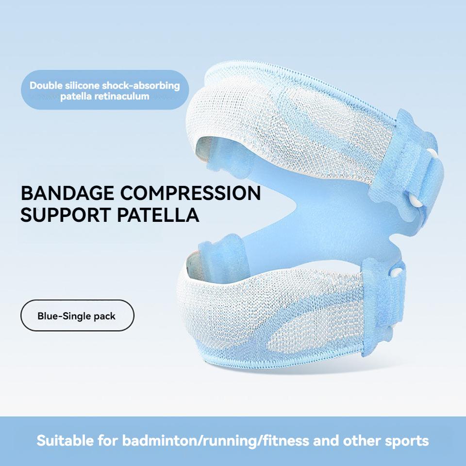 

1Pcs Patellar Band Compression Straps Knee Pads Double Silicone Gasket Knee Joint Sheath Silicone Shock Absorption Basketball