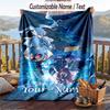 Custom Text Flannel Throw Blanket, Lightweight Cozy Bed Sofa BlanketFrieren Beyond Journey's End