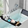 M-Modern-Bath Tub Tray Extendable Draining Bath Tray Space-Saving Household Bathtub Shelf Small Storage Tray For Towels Glasses