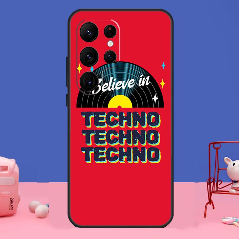 Love Techno Music Quotes Cover For Samsung Galaxy S24 S23 S22 S21 S20 FE Ultra Plus S8 S9 S10 Note 10 20 Ultra Case