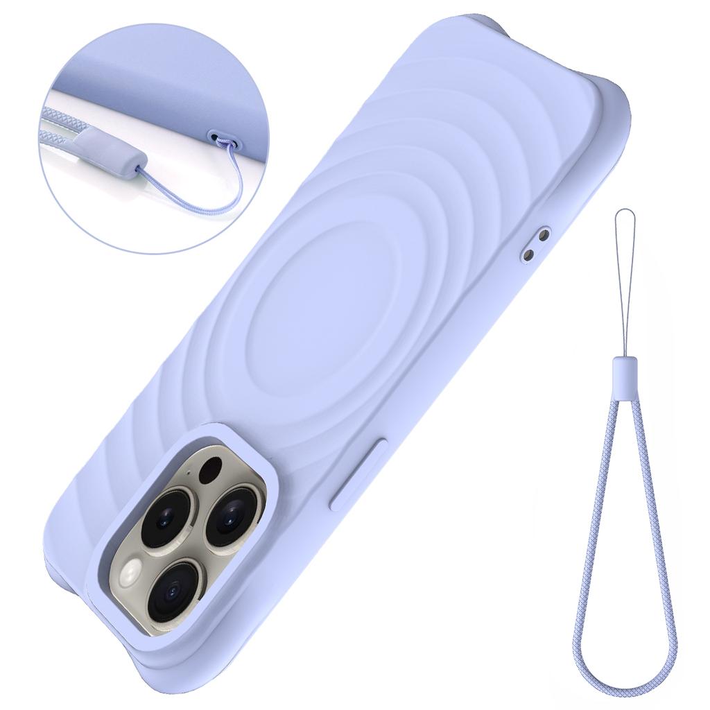 For iPhone 14 Pro Case Water Ripple Texture Liquid Silicone Slim Phone Shell Compatible with MagSafe