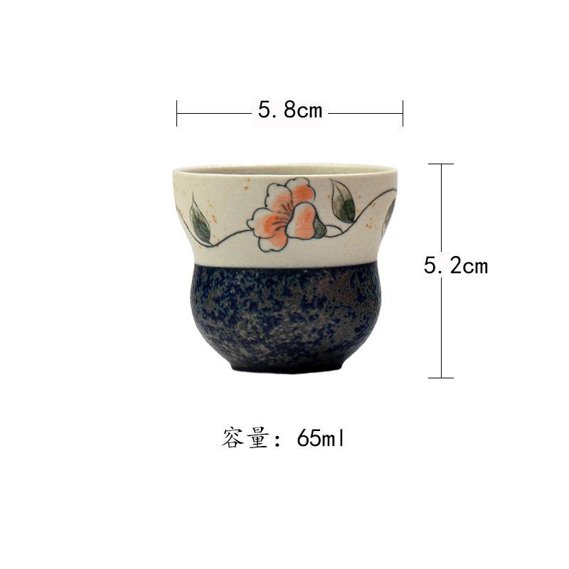 

2pc/lot Hand Painted Camellia Teacup Boutique Tea Bowl Sample Tea Cup Tea-tasting Smelling Cup Jianzhan Master Cups Cha 65ml As Your Choose