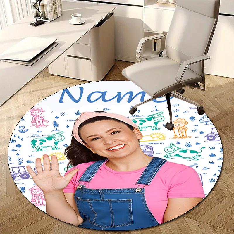 Personalized M-Ms Rachel Round Chair Office Rug - Perfect for Mat, Office Chair & More - Ideal Gift for Birthdays and Holidays
