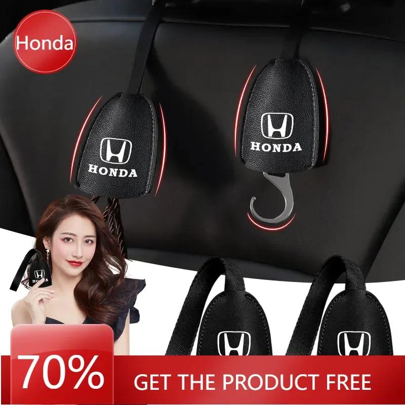 Car Hot XR Leather Car Seat Back Hooks Portable Hanging Bag Rack Accessories For Honda Civic Fit Jazz Accord Pilot Passport St