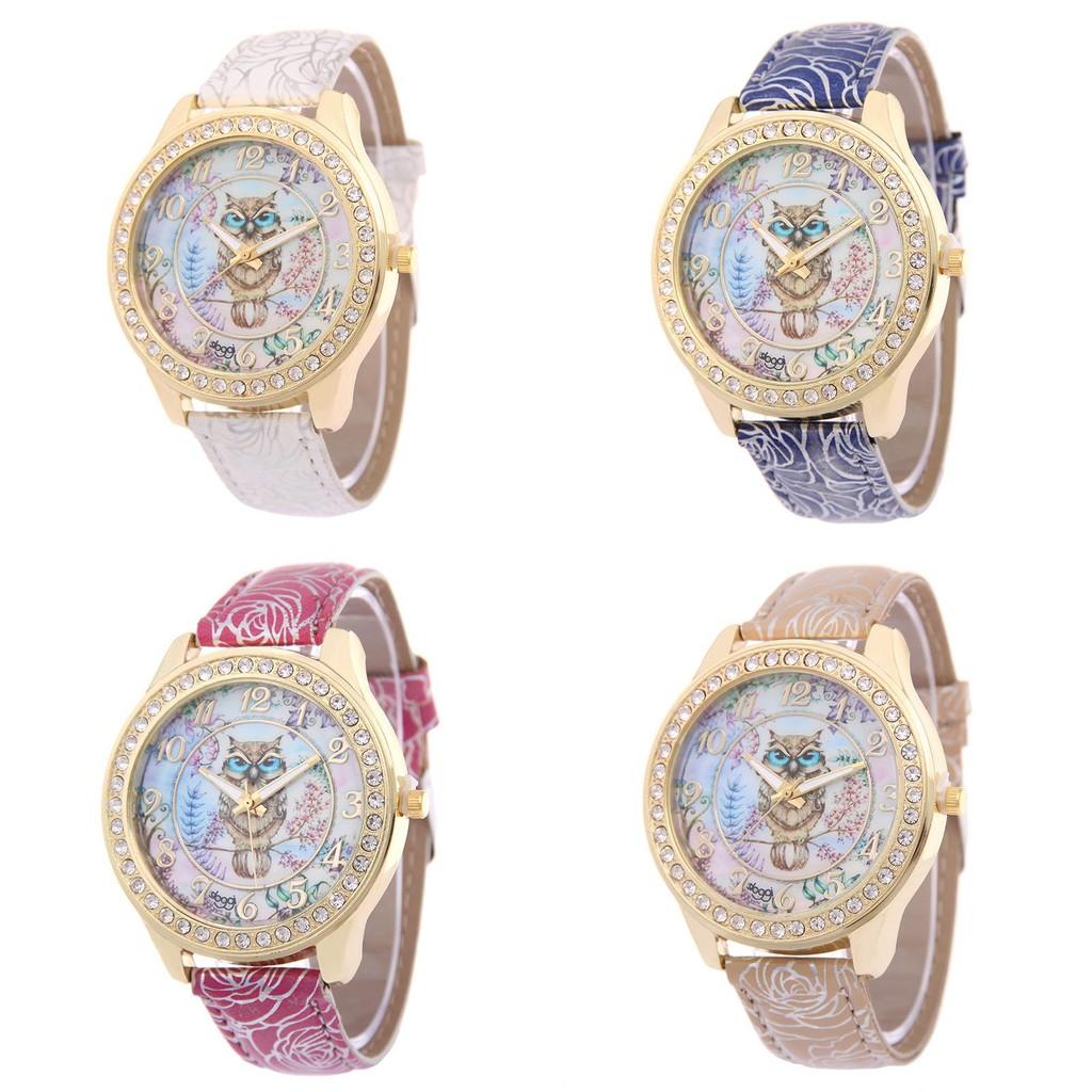 Elegant Women's Quartz Watch With Rose Floral Design And Sparkling Rhinestones