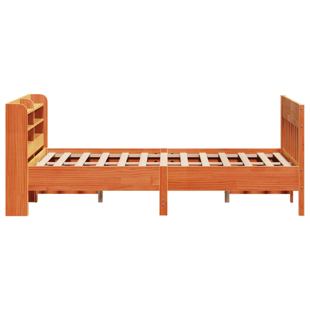 Vidaxl Bed Frame Without Mattress, Waxed Brown, 160X200 Cm, Solid Pine