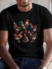 Rooster And Hens Various Poses Print Tee Shirt