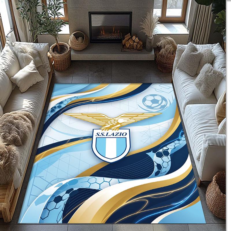 Lazio FC Fußball Muster Weicher Teppich Nicht Rutschender Indoor Boden Teppich Sport Dekor Matte für Schlafzimmer