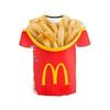(4XL) Camiseta Impresa 3D de Patatas Fritas para Hombre y Mujer Camiseta Divertida Camiseta Oversize Stree