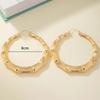Exaggerated Large Bamboo Joint Hoop Earrings For Women Fashion Gold Color Circle Round Geometric Earrings Jewelry Party Gifts