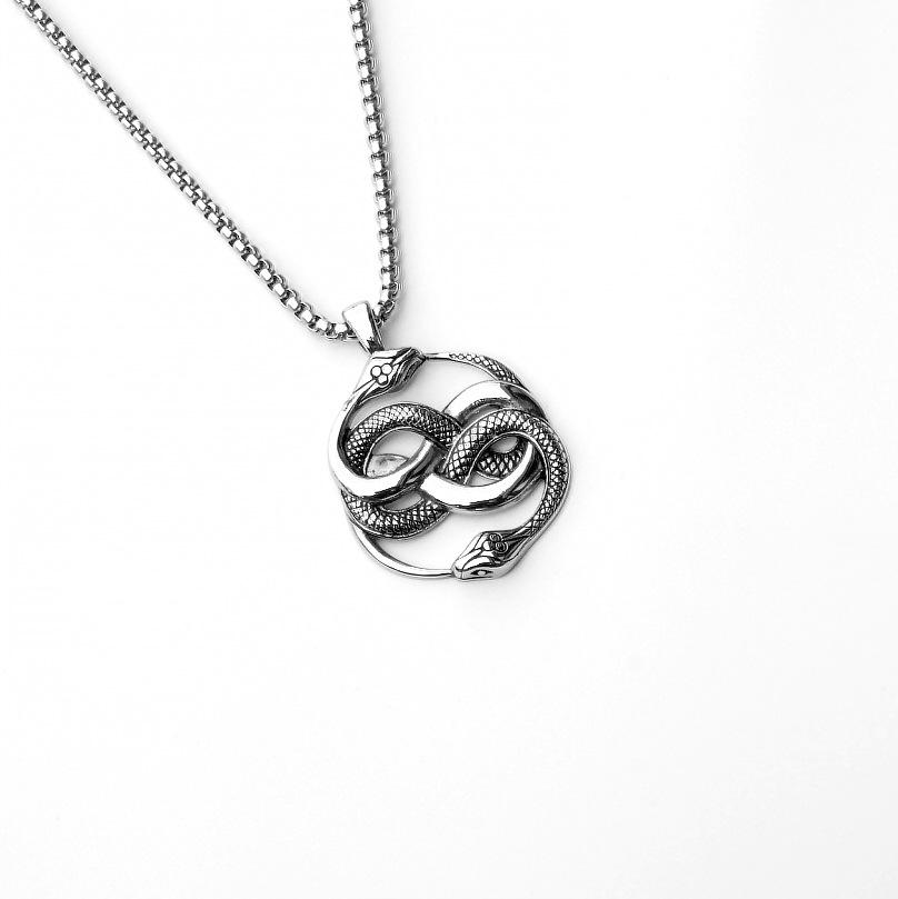 Hip-Hop Zodiac Year of the Snake Pendant: Cobra King Necklace for Men & Women - Stainless Steel Animal Jewelry