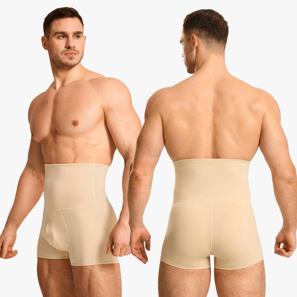 Herren Hohe Taille Bauchkontrolle Oberschenkel Schlankmachende Offener Schritt Formgebende Hose