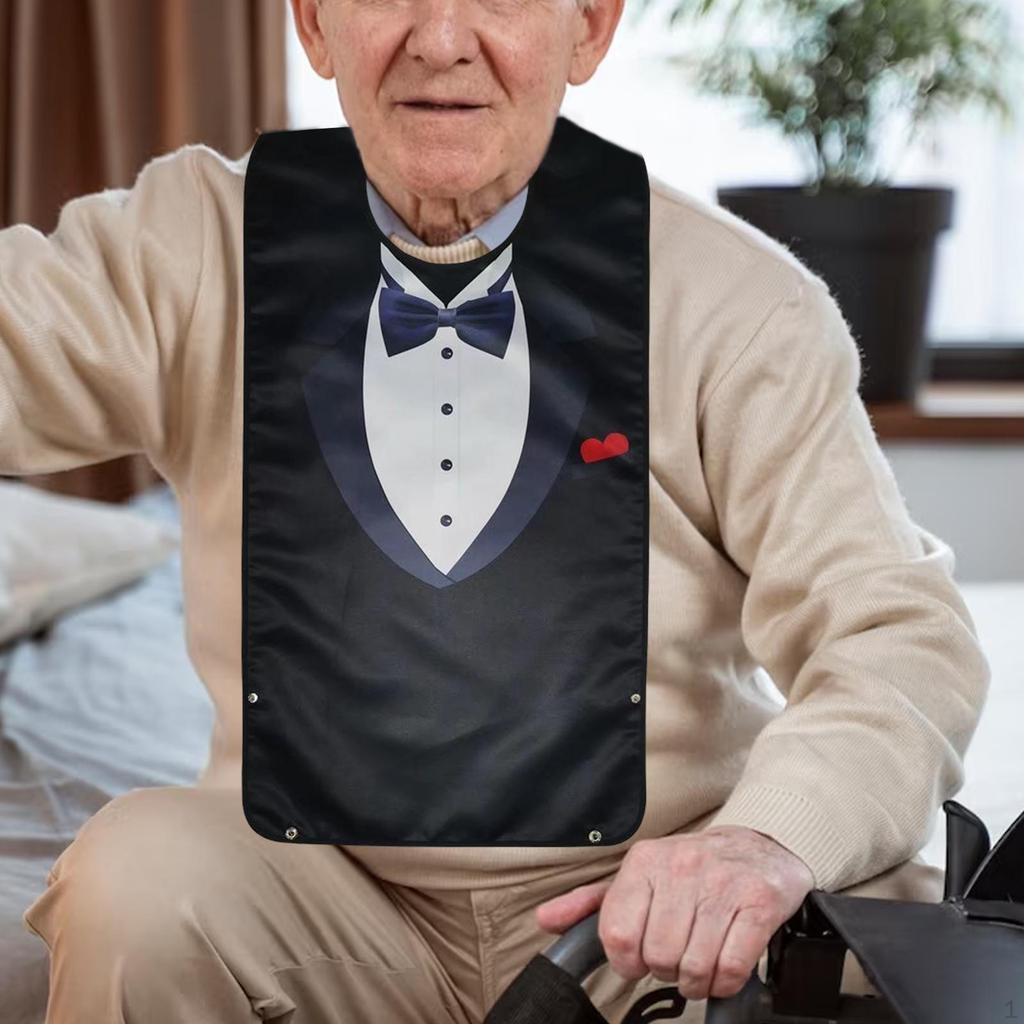 Bavaglino per Adulti con Fantasia Tuta da Pranzo Comodo Poliestere Lavabile in Lavatrice Impermeabile Unisex Abbigliamento