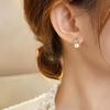 1 Pair French-Style Teardrop Geometric Imitation Pearl Small Elegant Stud Earrings for Women – Daily Casual High-End Fashion