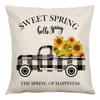 Pillow Farm Sunflower Pillow Cover Happy Summer Thanksgiving Car Waist Support Cushion Home Pillow Cover