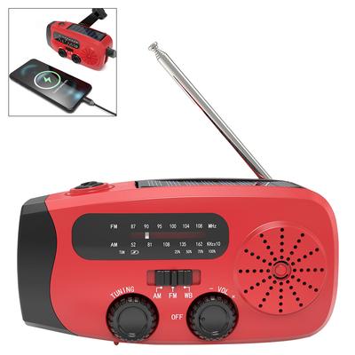Hand Crank Weather Radio USB Charged & Solar Power Radios Emergency Flashlight Multifunctional 2000mAh for Camping Emergency
