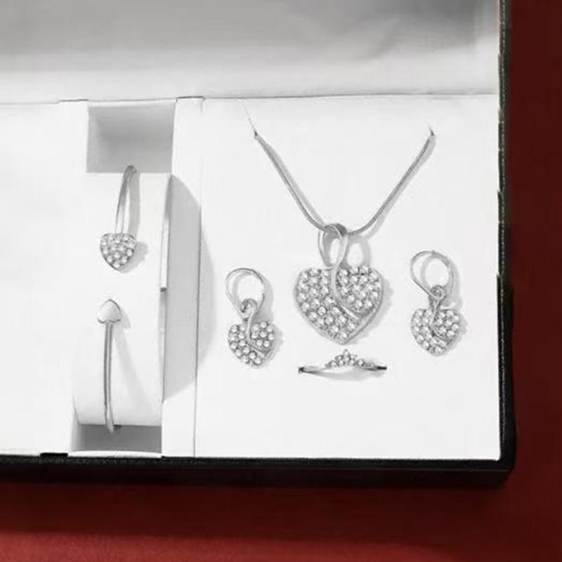 4Pcs/2Pcs Bracelet Necklace Ring Earring Set Suitable For Daily Clothing Matching