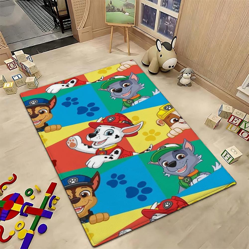 Happy Paw Patrol Pups Theme Rug Thick Nonslip Carpet For Hallway Balcony Study Home Decor Christmas Gift
