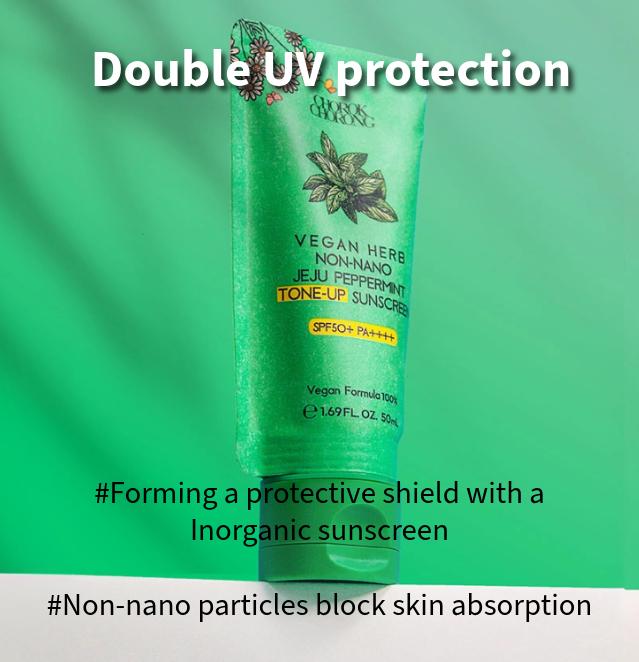 Chorok Chorong Vegan Herb Non-Nano Jeju Peppermint Tone-Up Sunscreen 50ml (3 Options)