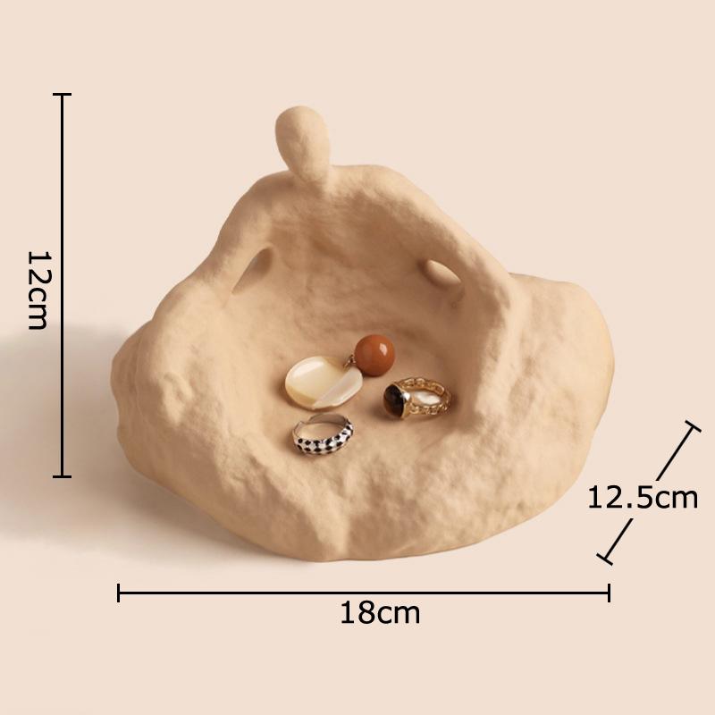 

Abstract Figures Statue Desktop Small Items Organizer Ornaments Earrings Ring Storage Tray Creative Character Ceramic Sculpture
