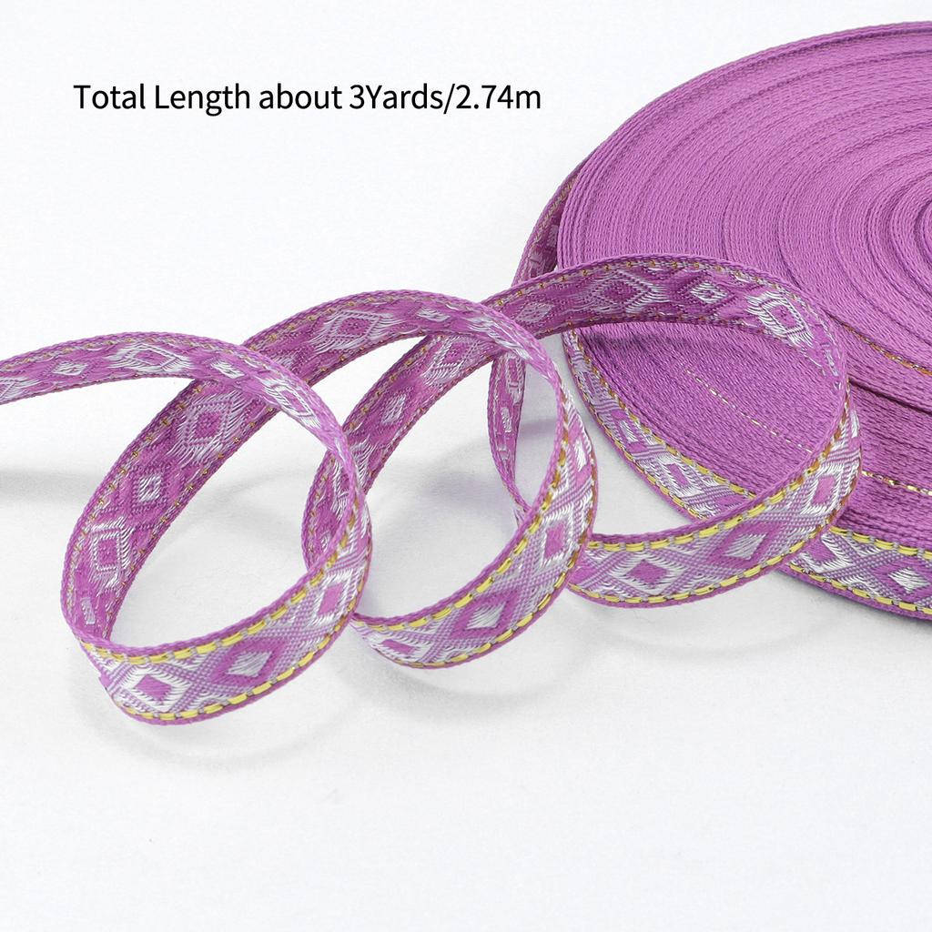 Rhombus Ribbon Trim 3 Yards Geometry Ribbon Vintage Trim for Gift Wrapping DIY Scrapbooking Party Decoration Crafts