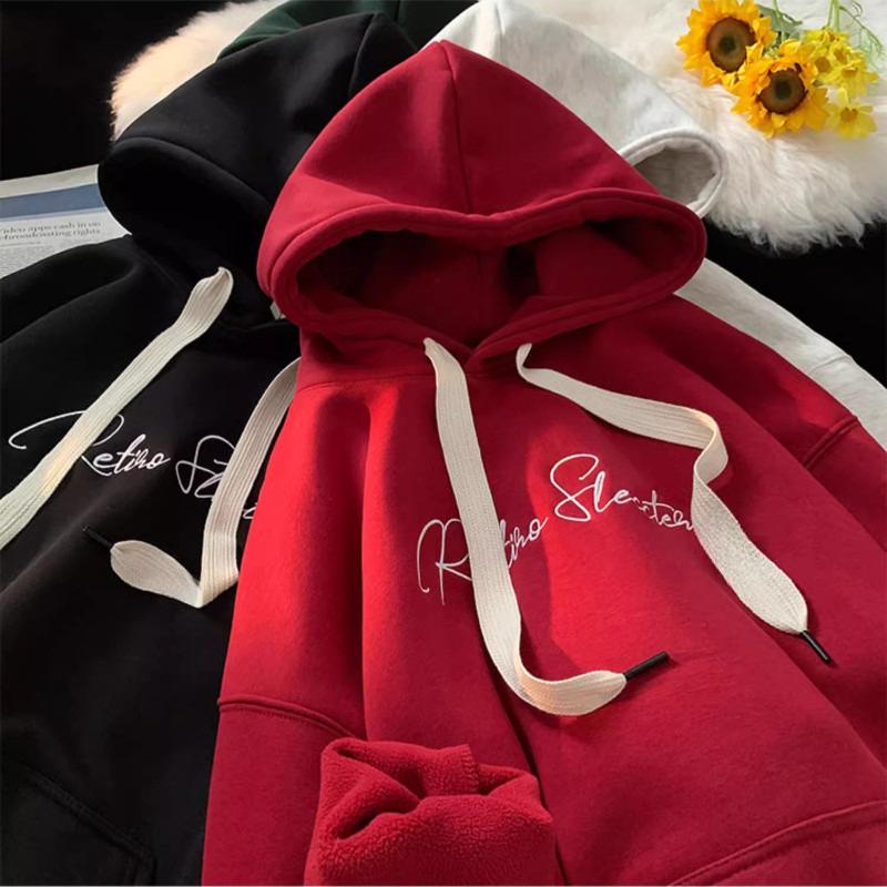 American Minimalist Trendy Signature Print 8XL Hoodie Pullover Loose Fit Trendy American Men's Clothing And Couple Fashion