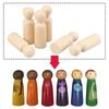 10Pcs Unfinished Wooden Figures Suitable Natural Color Unfinished Wood Peg Dolls Women Men Wooden Peg Dolls Diy Paintable Home