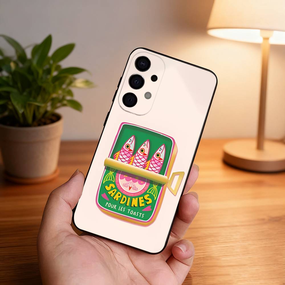 Fish Funny Sardines For Samsung S26,S25,S24,S21,S22,S23,S30,Ultra,S20,Plus,Fe,Lite,5G Black Cover Phone Case