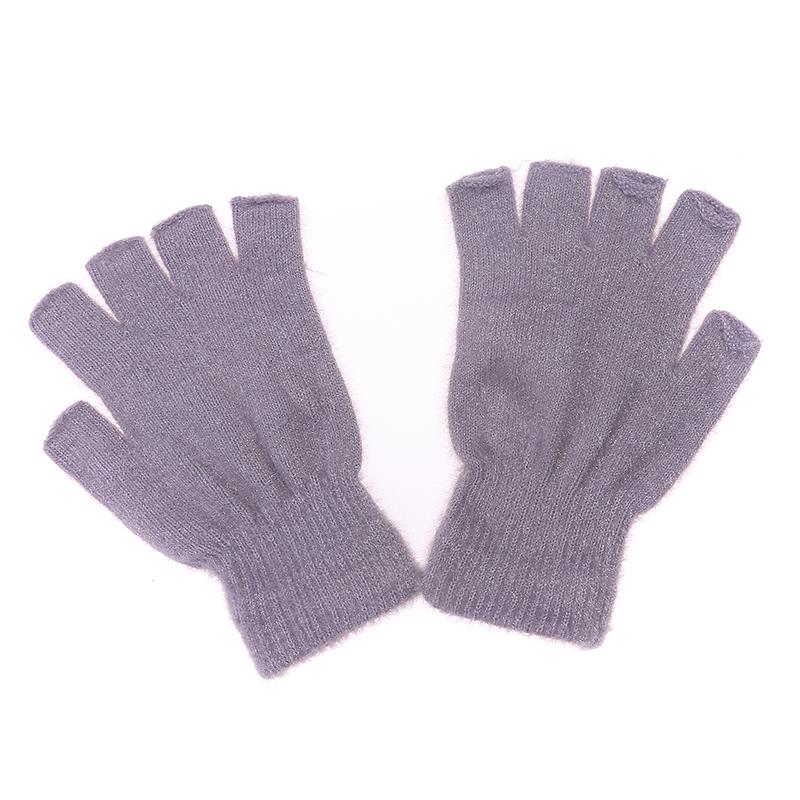 Winter Fingerless Gloves for Women Men Thermal Mink Fur Touchscreen Half Finger Gloves for Cold Weather