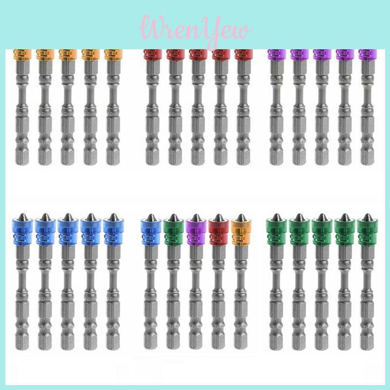 Versatile 5pcs 65mm 1/4" Hex Shank Ph2 Anti Slip Magnetic Screwdriver Bits For All Your Needs