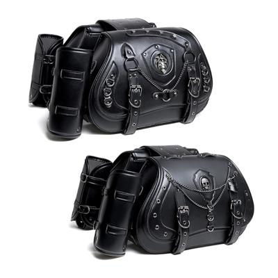 Motorrad-Satteltasche und Werkzeugtasche mit Punk-Style-Designs Multifunktionale PU-Motorradtasche für Outdoor-Fahrten-Enthusiasten