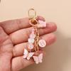 Pretty Butterfly Keychain Women Girls Pearl Shell Starfish Key Ring Pendant for Handbag DIY Key Holder Jewelry Gift