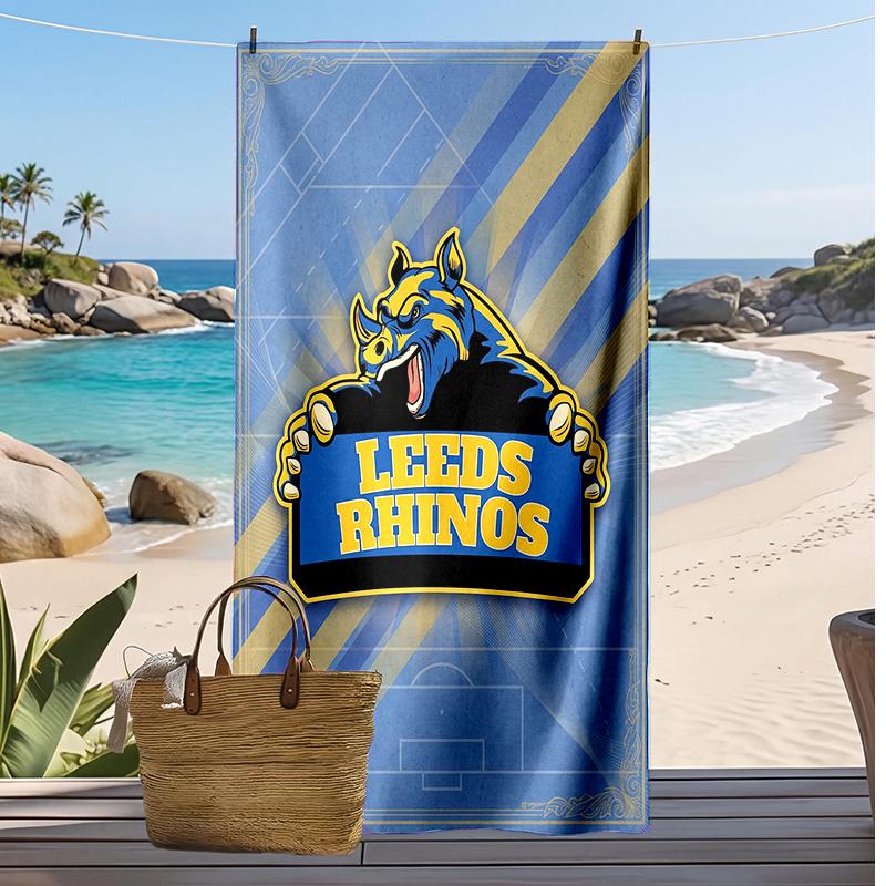 Leeds Rhinos Druck Strandtuch Weich Tragbar Schnell?Trockenes Handtuch für Pool Sommerurlaub Outdoor Sport