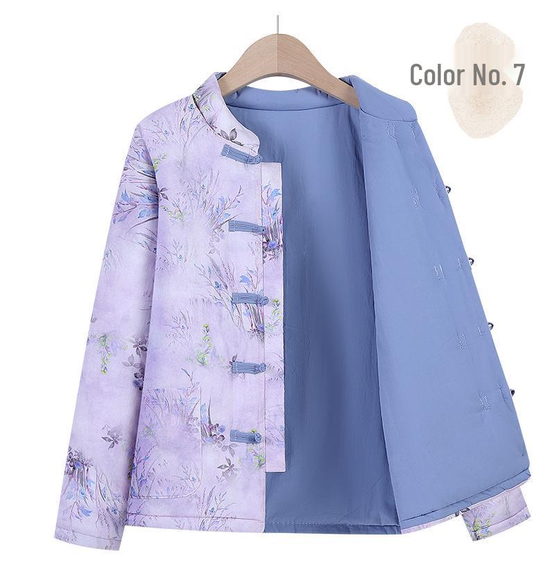 Women's Winter Thickened Warm Cotton Padded Jacket - Chinese Style Loose Outerwear for Middle-Aged and Elderly