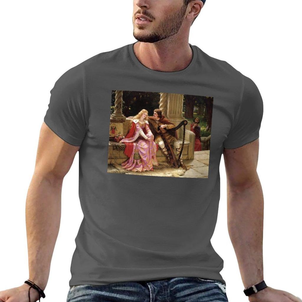 Tristan and Isolde Edmund Blair Leighton TShirt Fashion Casual Short Sleeve Top
