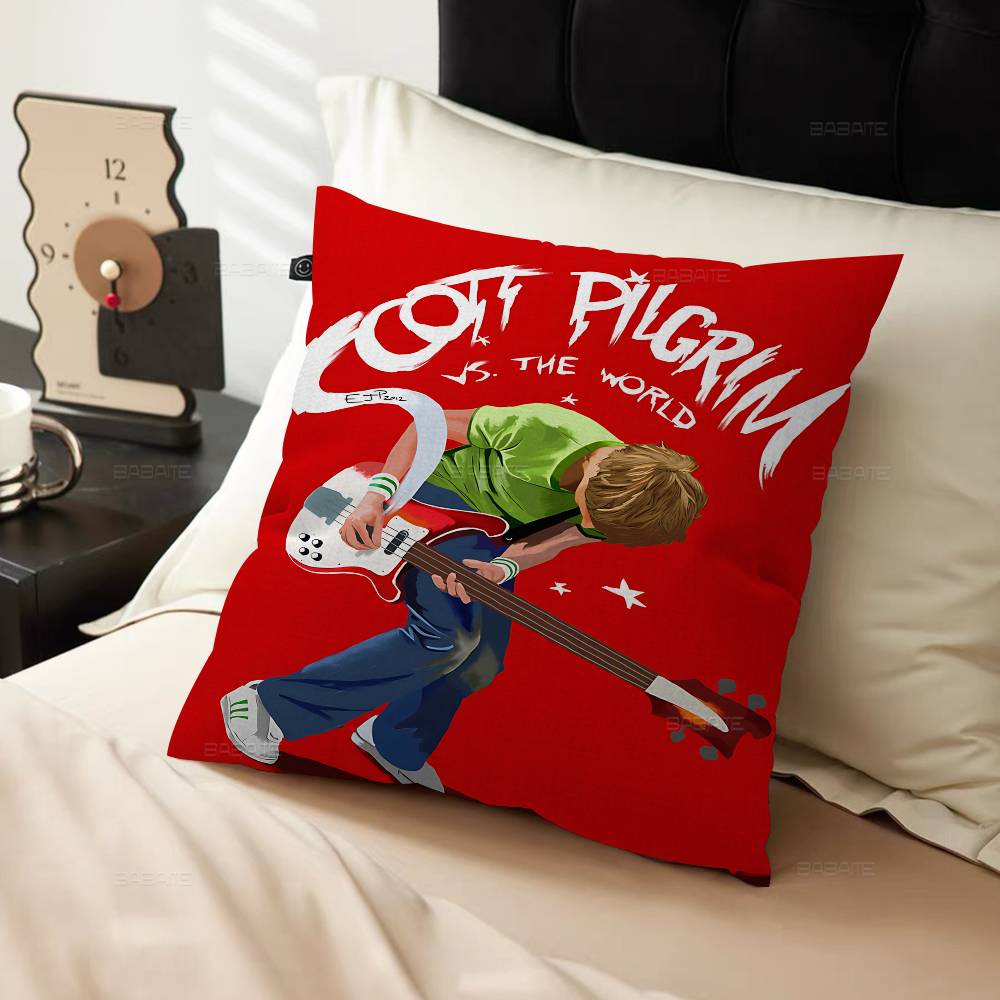 Vintage Movie Scott Pilgrim Vs The World Cushion Cover Car Throw Pillow Case For Sofa Car Christmas Gift 40X40Cm 45X45Cm