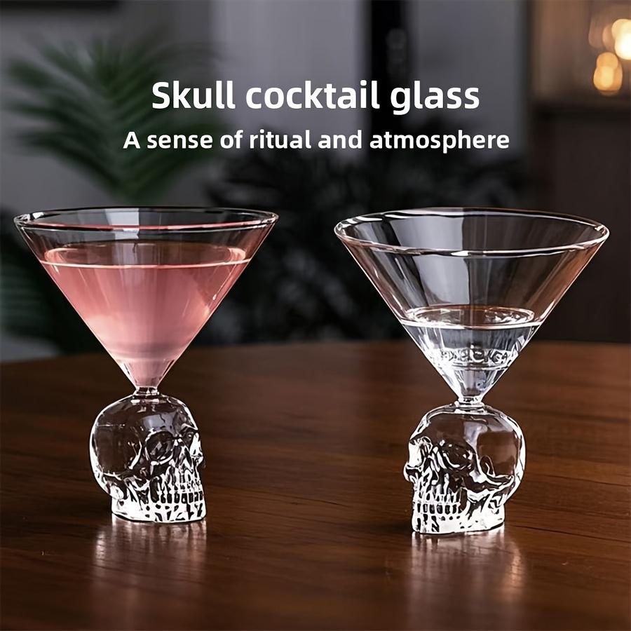 Skull Base Creative Cocktail Glass Thickened Vintage Glass Bar Home Cocktail Party Drinkware Juice Coffee Cold Drinks Soda Cup