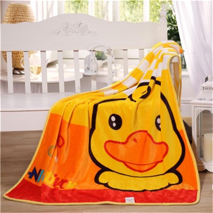 Cartoon Style Flannel Fleece Children's Blanket - Single Layer, All-Season, Small Nap Blanket with Edging