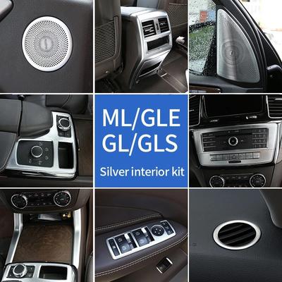 Stříbrná barva vnitřního dekoru Lišta Panel Dekorace Pro Mercedes Benz ML GL GLE W166 GLS X166 2012- Interiér