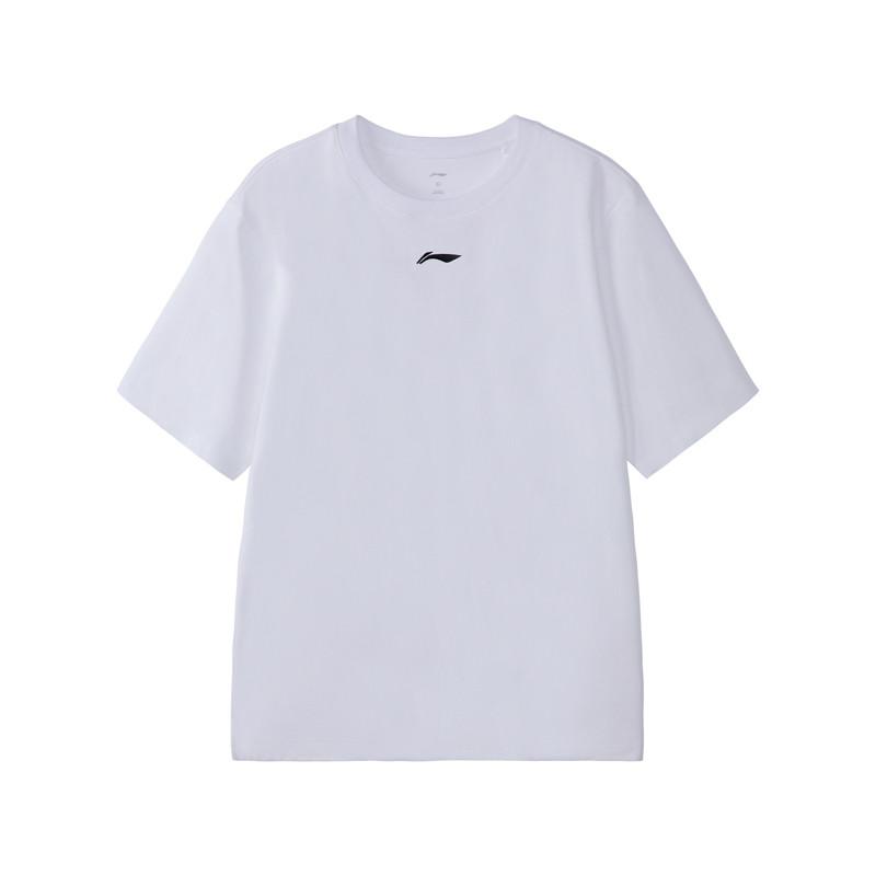 Li-Ning Fashion Loose Breathable Short Sleeve Top Comfortable Shorts Casual Sports Suit Men sets White Black W773-2+V236-1