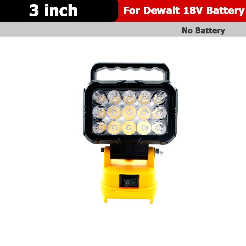 

Для литий-ионного аккумулятора Makita/Dewalt/Milwaukee 18 В 3-дюймовый светодиодный рабочий фонарь Ручной фонарь с USB-интерфейсом