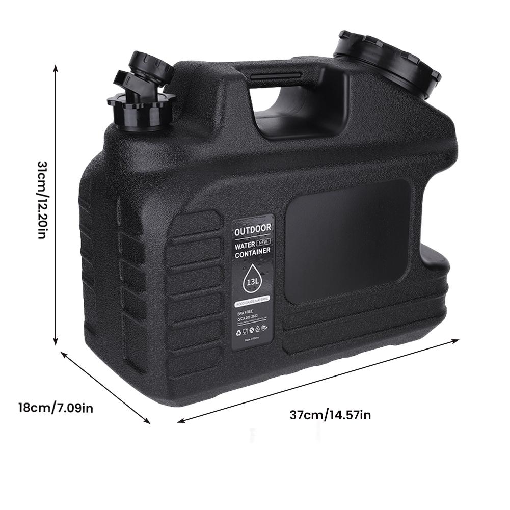 13L Water Container Removable Spigot Emergency Water Storage Portable for Camping Outdoor Hiking