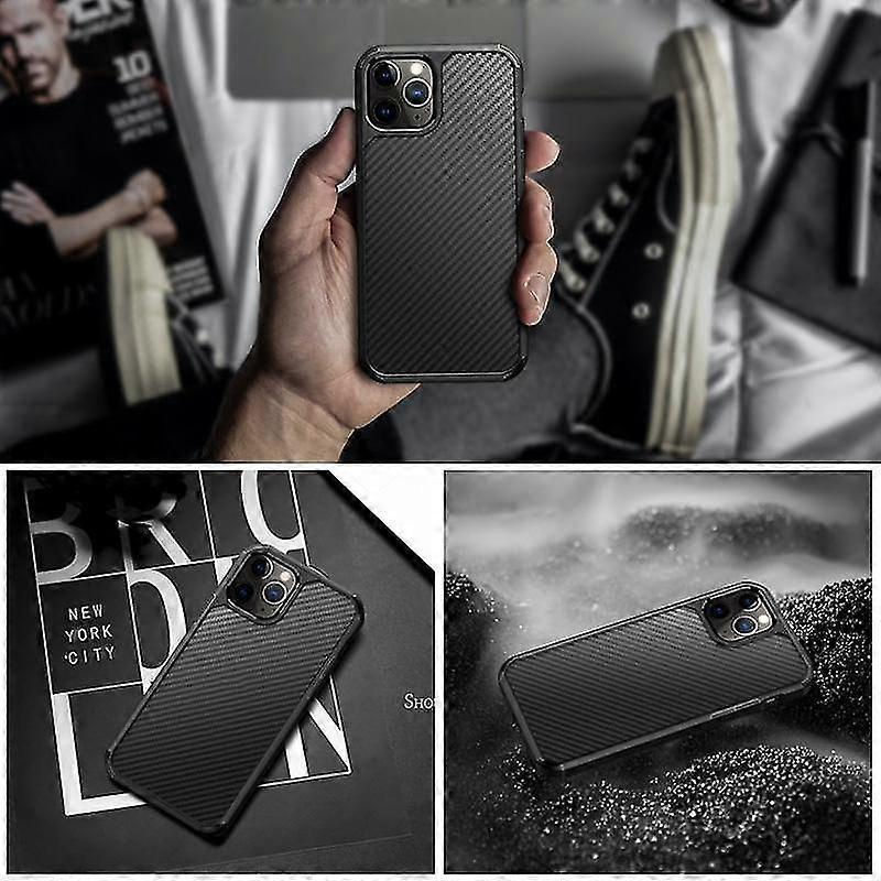 Case Cover For Iphone 12 / 12 Pro Semipermeable Matte Carbon Fiber Tpu Protective Case