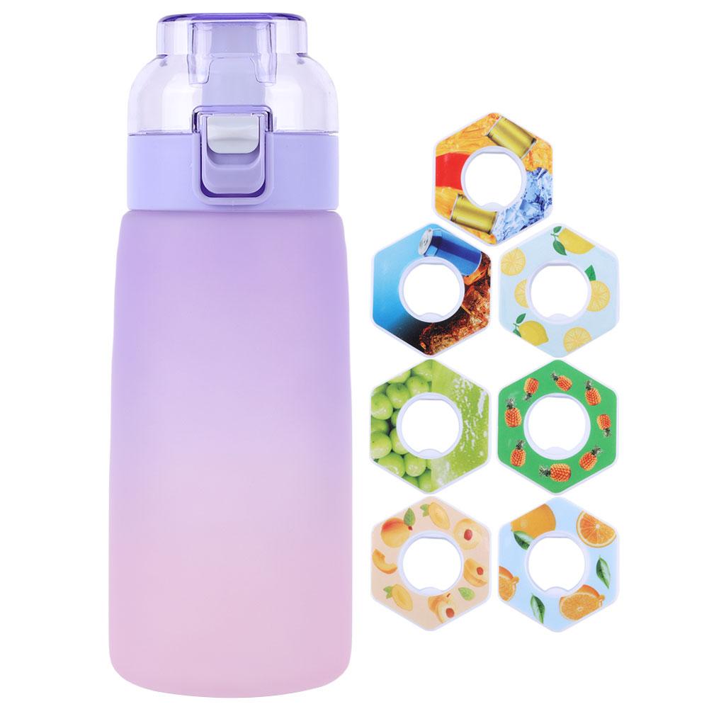 

600 мл ароматическая чашка для воды Tritan с 7 ароматизаторами, бутылка для воды с фруктовым ароматом, бутылка для питьевой воды, подходящая для занятий спортом на открытом воздухе фиолетовый