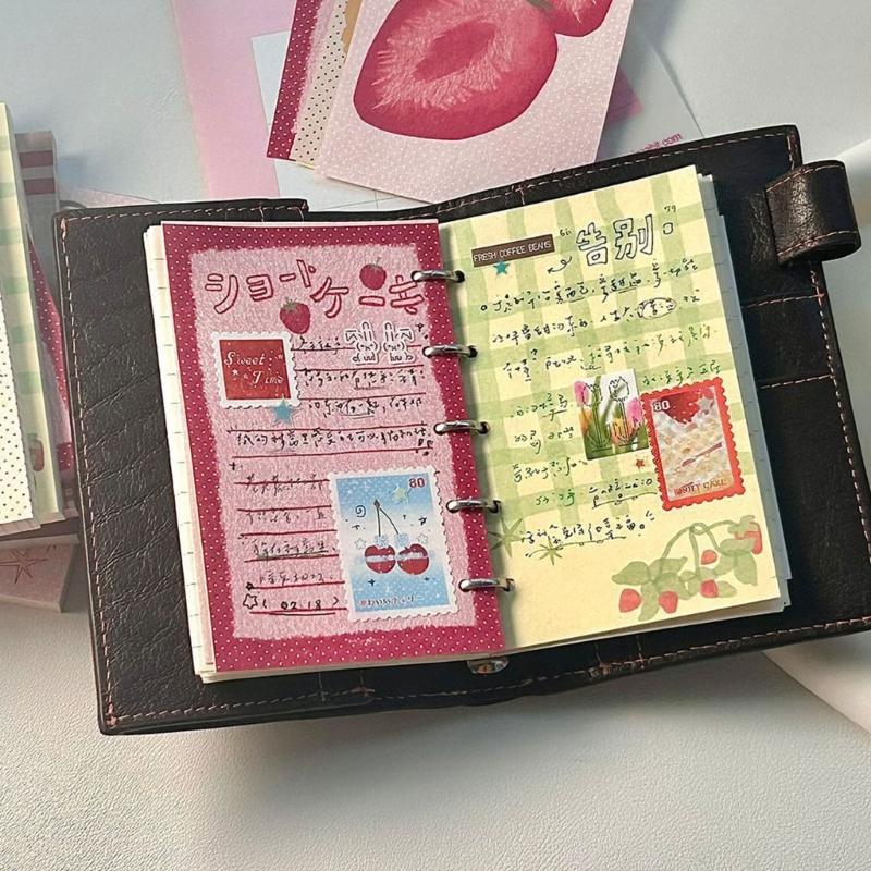 Cute Fruit Pattern Theme Design Reusable Stick Note Selves Adhesive Write Pad Removable for Journaling Office School