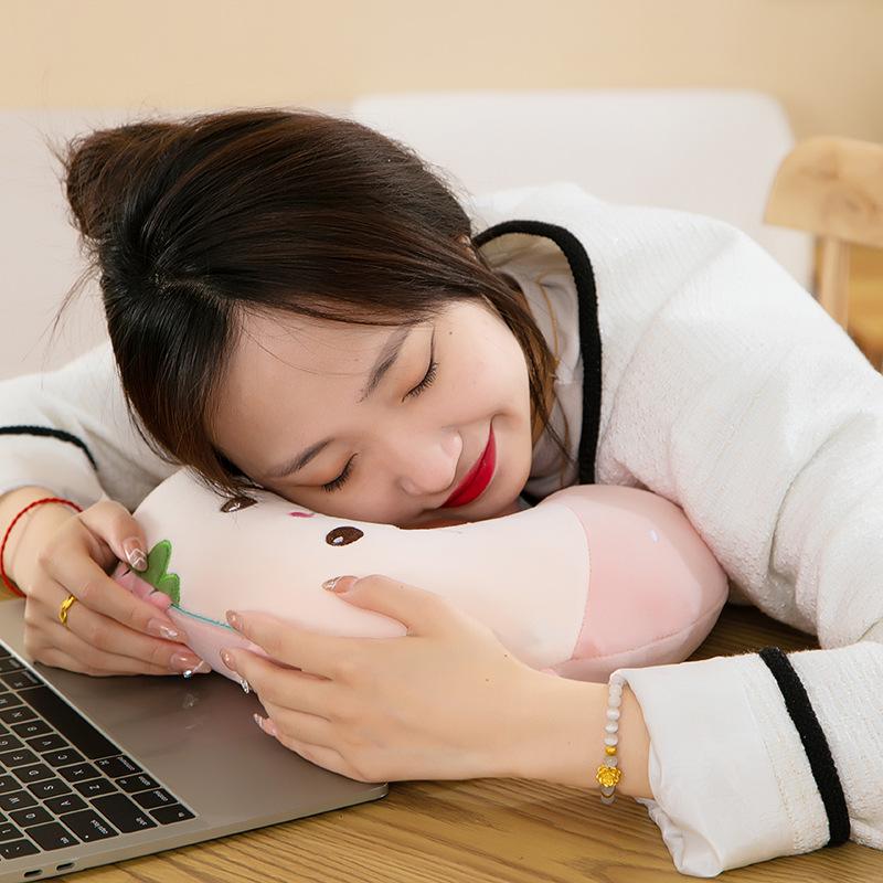 Customizable Cartoon Embroidery U-Shaped Memory Foam Neck Pillow for Travel & Home